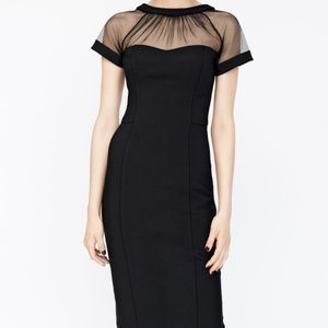 Maggy Illusion Yoke Crepe Sheath Dress size 8